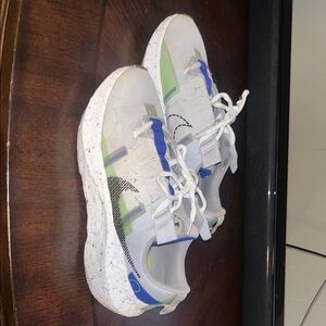 Nike Kids White, Blue, and Green Sneakers